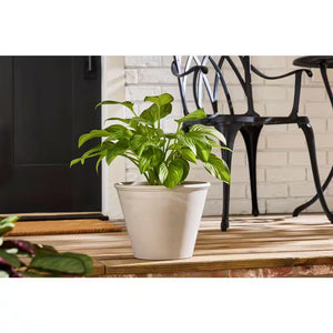 Gertrude Medium Granite Terracotta Planter with Drainage Holes (10.81 In. L X 10.81 In. W X 8.17 In. H)
