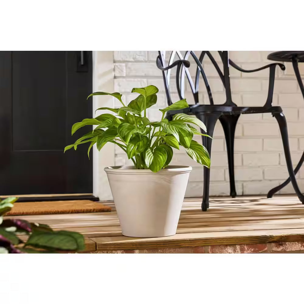 Gertrude Medium Granite Terracotta Planter with Drainage Holes (10.81 In. L X 10.81 In. W X 8.17 In. H)
