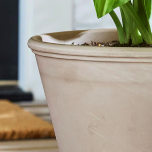 Gertrude Medium Granite Terracotta Planter with Drainage Holes (10.81 In. L X 10.81 In. W X 8.17 In. H)