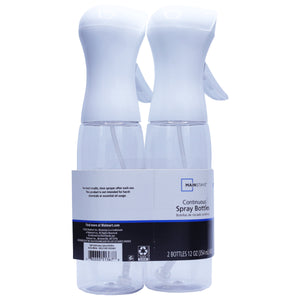 Plastic Continuous Mister Spray Bottle, 2-Pack