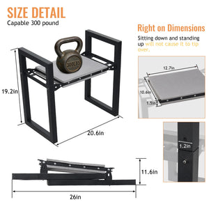 Garden Kneeler and Seat 19" X 20" Foldable Sturdy Metal Gardening Bench Kneeler and Seat, Soft Bench Kneeler,Black
