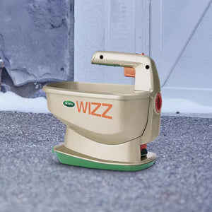 Wizz Spreader Holds up to 2,500 Sq. Ft. of Product, Handheld Spreader for Grass Seed, Fertilizer, Salt and Ice Melt