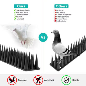 Black Bird Spikes, Animal Deterrent Spikes for Bird, Squirrel, Raccoon, Pigeon and Cat (20-Pack)