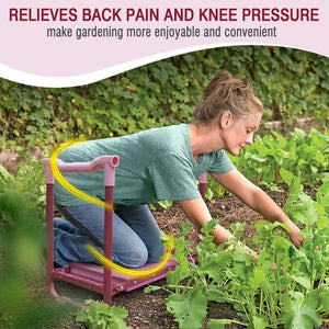 Folding Garden Kneeler, Portable Garden Kneeler Seat Bench with Tool Pouch and Gloves, Garden Kneeler Stool with Rugged & Sturdy Steel Frame(Purple)