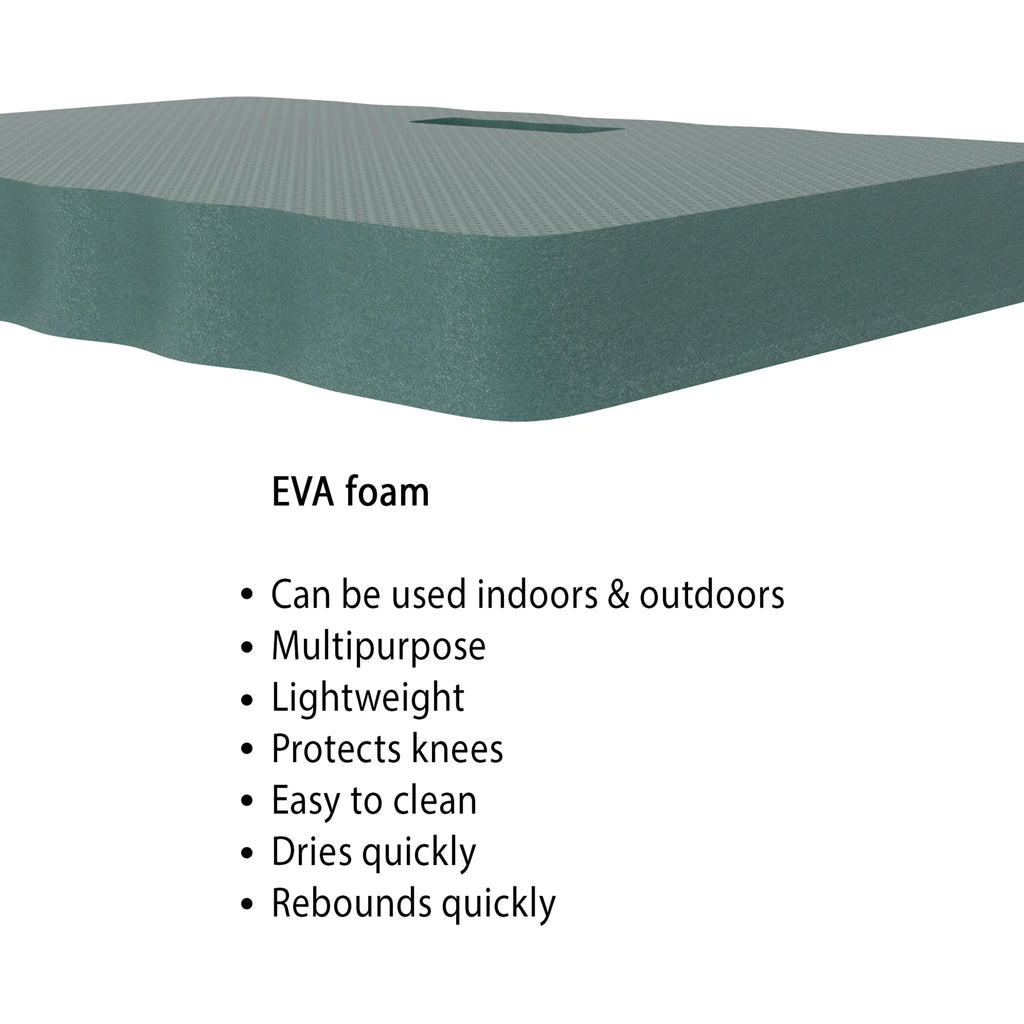 Multipurpose 1.5-Inch EVA Foam Kneeling Pad with Handle (Green)