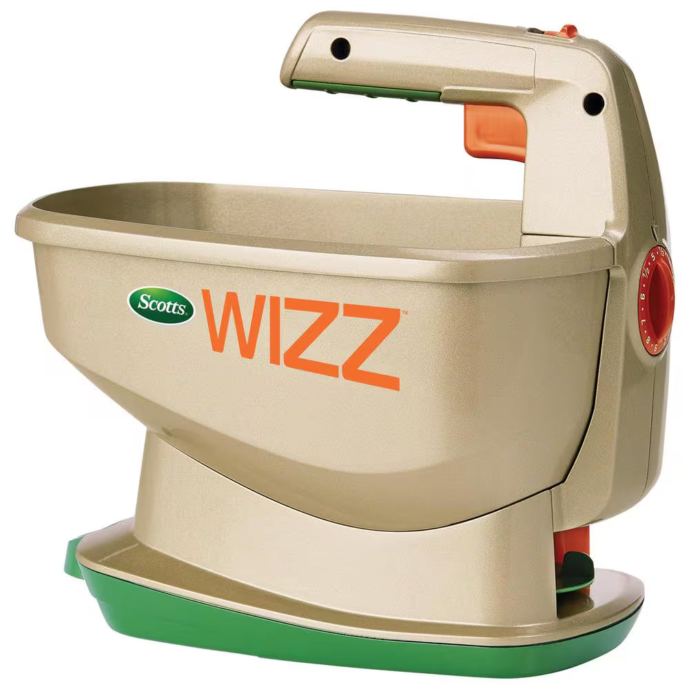 Wizz Spreader Holds up to 2,500 Sq. Ft. of Product, Handheld Spreader for Grass Seed, Fertilizer, Salt and Ice Melt