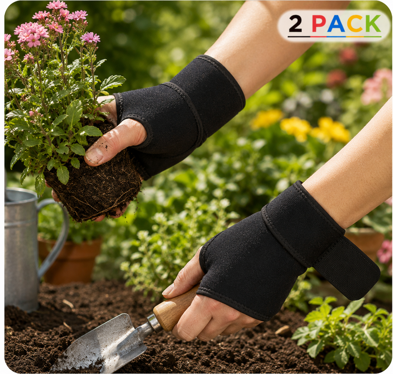 2 Pack Wrist Brace Fitted Wrist Support, Adjustable Wrist Strap, Breathable Hand Support Wrap, Compression Wrist Stabilizer for Carpal Tunnel, Tendonitis, Arthritis, Sprains, Sports, Typing, Weightlifting, Gardening, Men and Women
