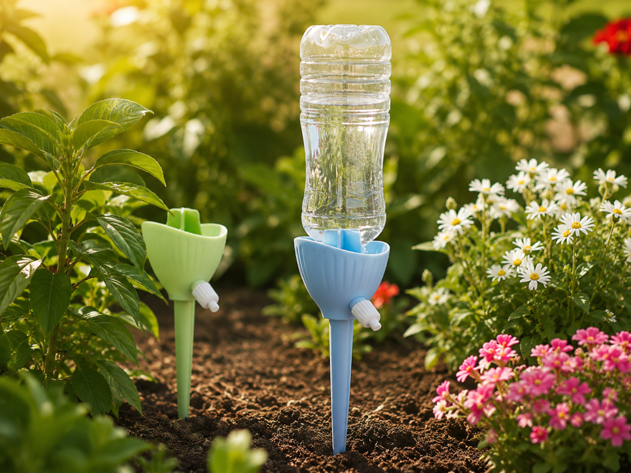 10Pcs Self Plant Waterer Automatic Watering Spikes, Slow Release Plant Irrigation Drip Devices, Adjustable Water Drippers for Indoor Outdoor Plants, Bottle Watering Stakes for Potted Plants, Garden, Houseplants, Vacation Plant Care