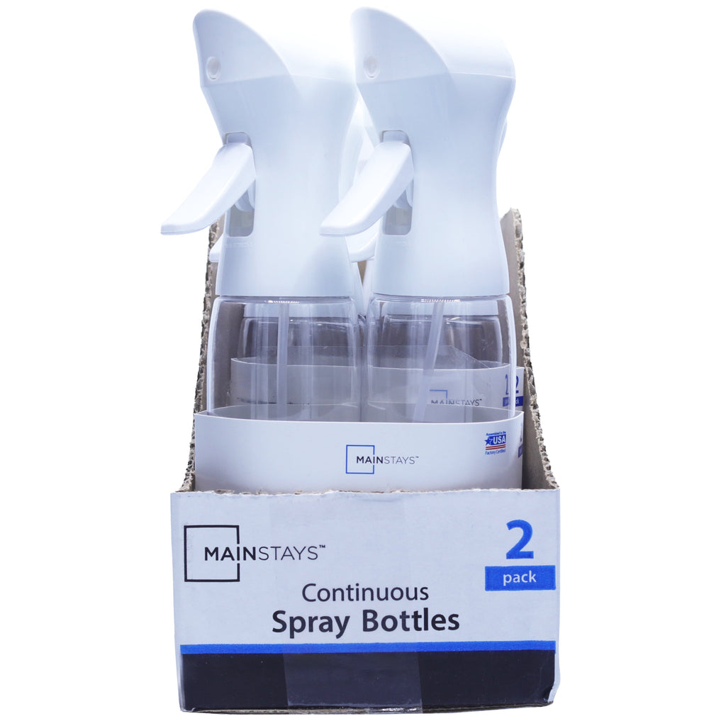 Plastic Continuous Mister Spray Bottle, 2-Pack