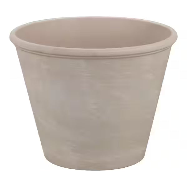 Gertrude Medium Granite Terracotta Planter with Drainage Holes, 9.22 in. L x 9.22 in. W x 6.93 in. H, Indoor Outdoor Round Plant Pot, Decorative Garden Flower Planter, Terracotta-Style Pot for Patio, Porch, Yard, Houseplants, Herbs, Succulents